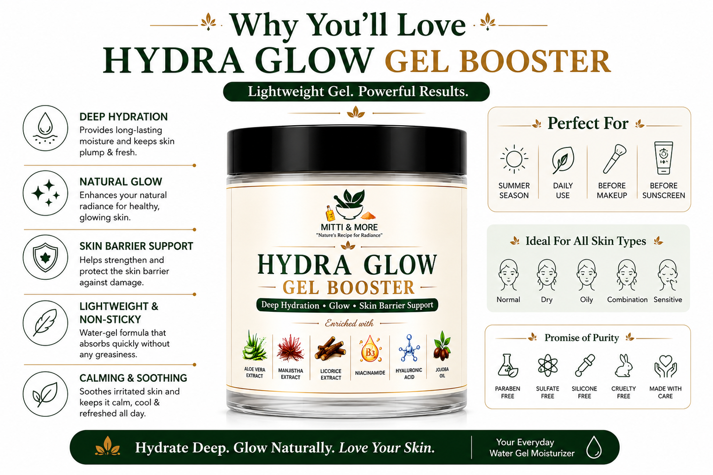 Hydra Glow Gel Booster – Lightweight Hydration for Glass-Like Glow