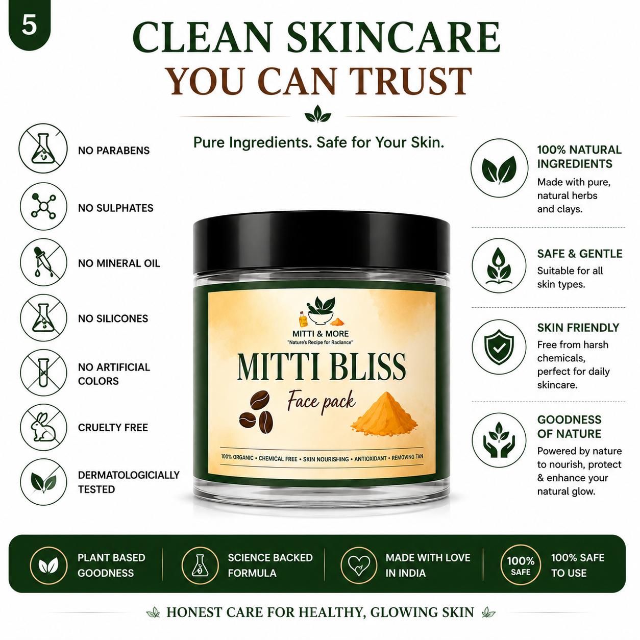 Mitti Bliss – Herbal Glow Revealing Face Pack | Natural Skincare