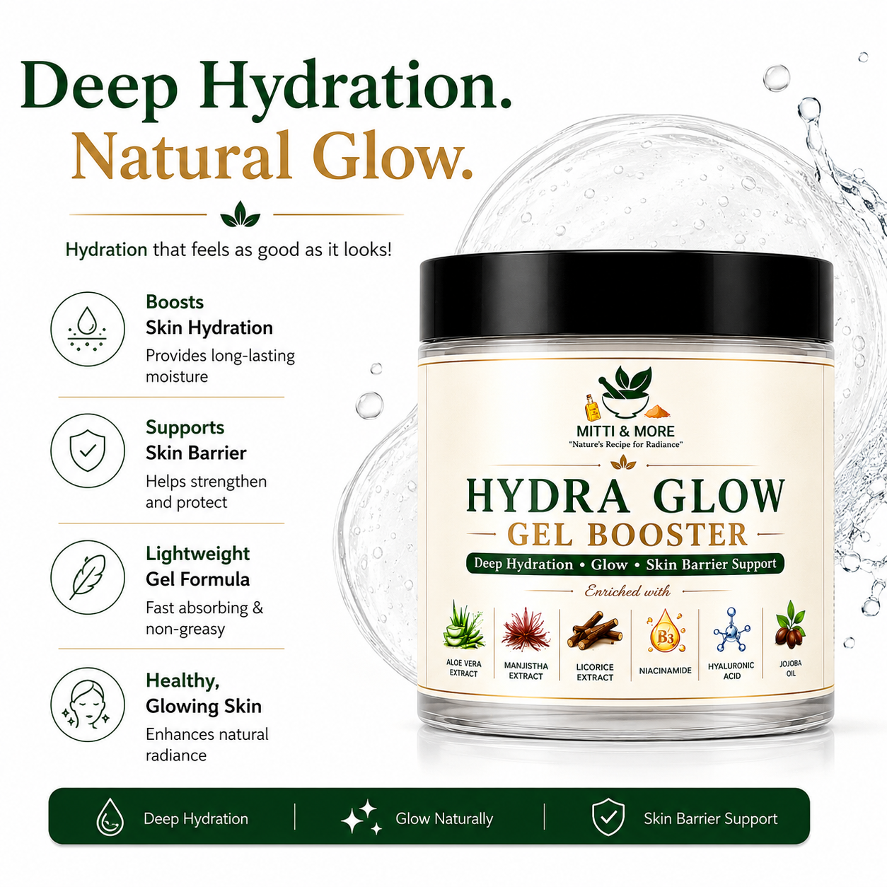 Hydra Glow Gel Booster – Lightweight Hydration for Glass-Like Glow