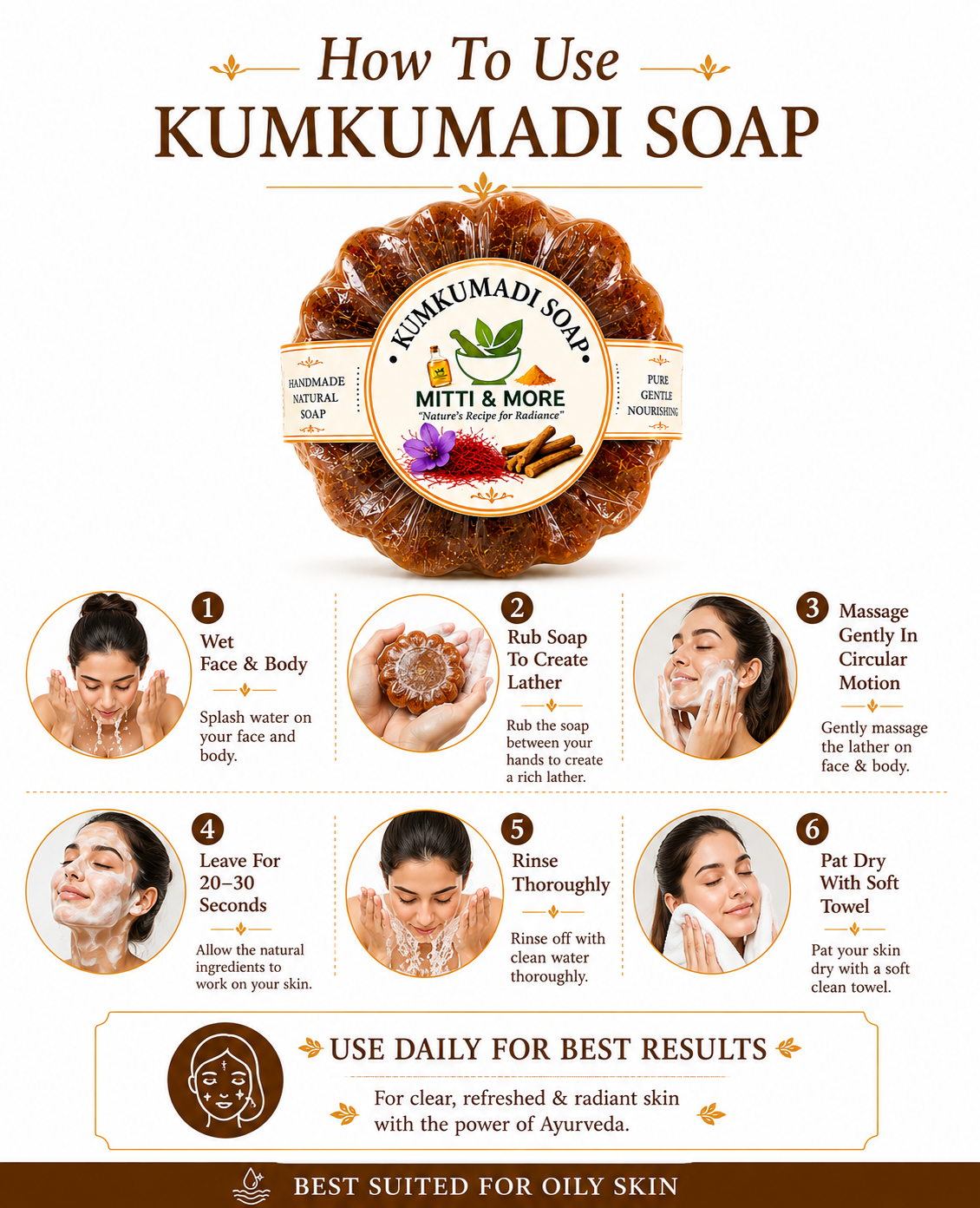 Kumkumadi Soap – Ayurvedic Glow Bathing Bar