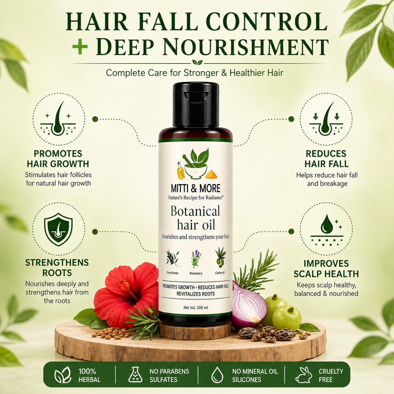 Botanical Hair Oil – Herbal Blend for Strong, Healthy Hair