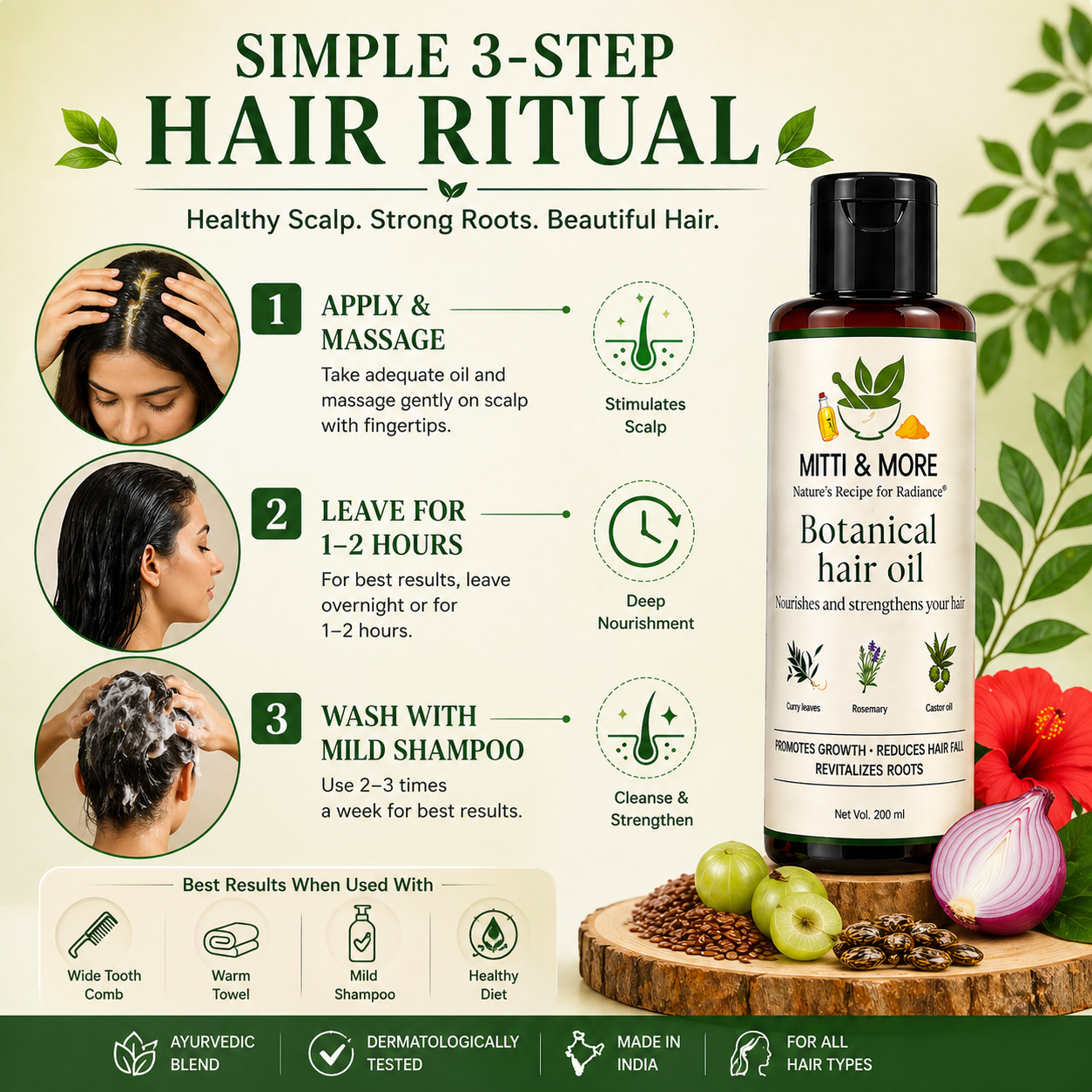 Botanical Hair Oil – Herbal Blend for Strong, Healthy Hair